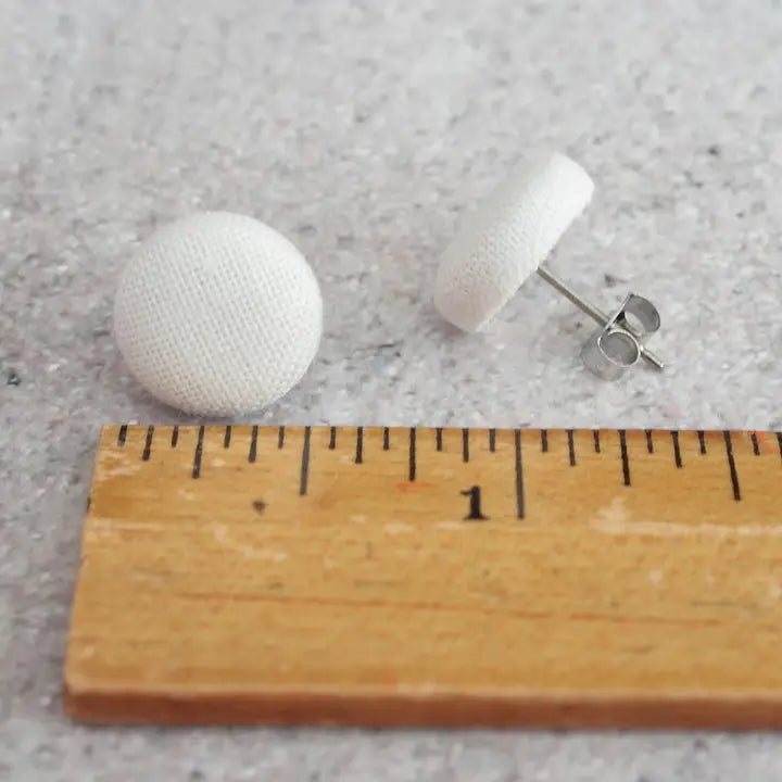 Hedgehog Fabric Button Earrings
