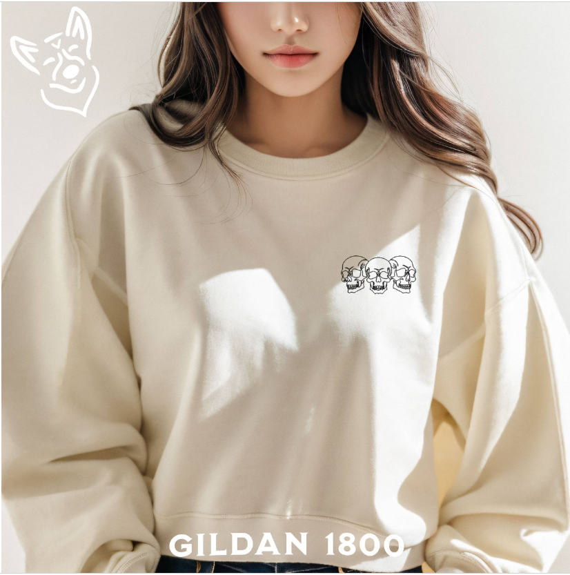 Embroidered Skull Sweatshirt