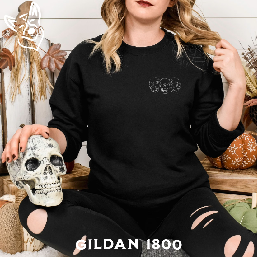 Embroidered Skull Sweatshirt