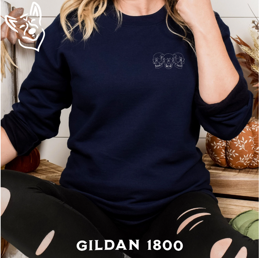 Embroidered Skull Sweatshirt