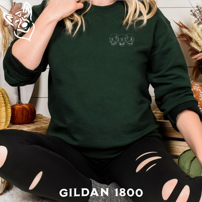 Embroidered Skull Sweatshirt