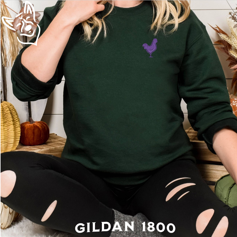 Embroidered Chicken Sweatshirt
