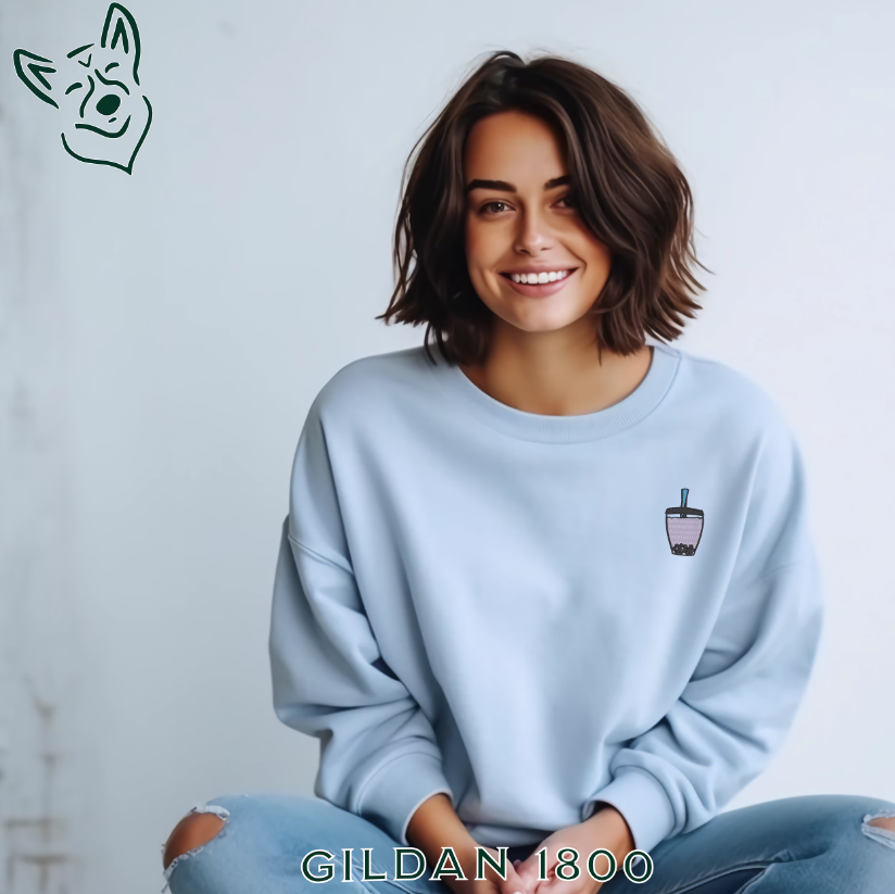 Embroidered Bubble Tea Sweatshirt