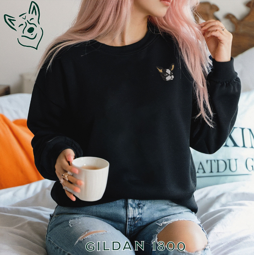 Embroidered French Bulldog Sweatshirt