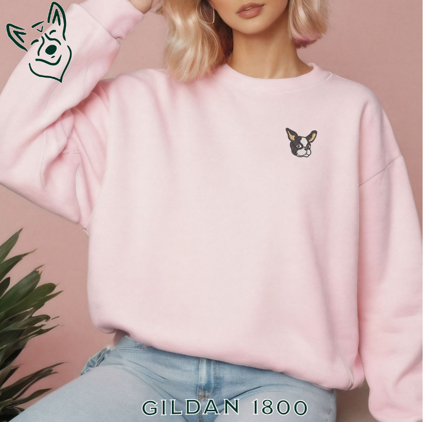 Embroidered French Bulldog Sweatshirt