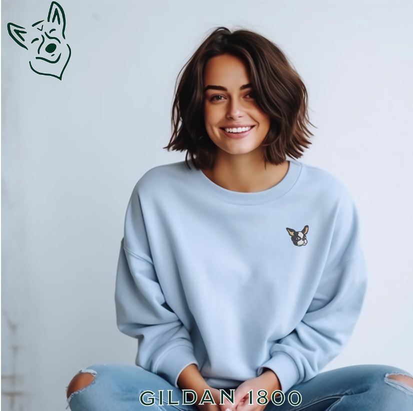 Embroidered French Bulldog Sweatshirt