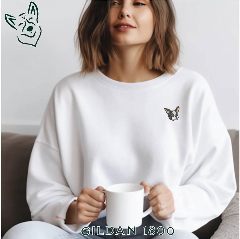 Embroidered French Bulldog Sweatshirt