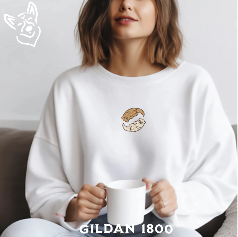 Embroidered Yin Yang Otter Sweatshirt