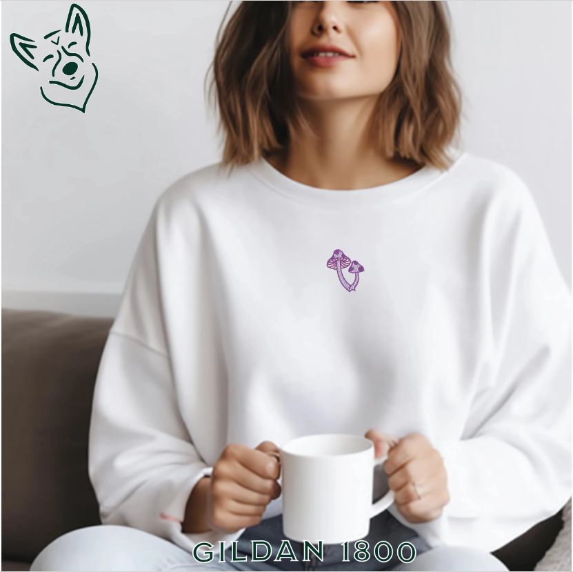 Embroidered Funky Mushroom Sweatshirt