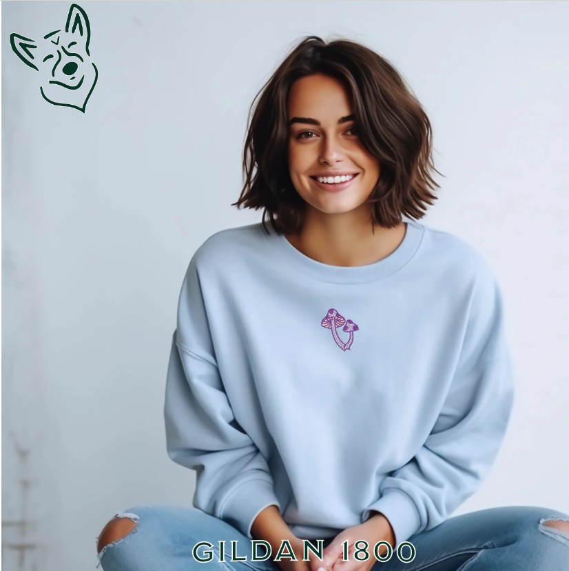 Embroidered Funky Mushroom Sweatshirt