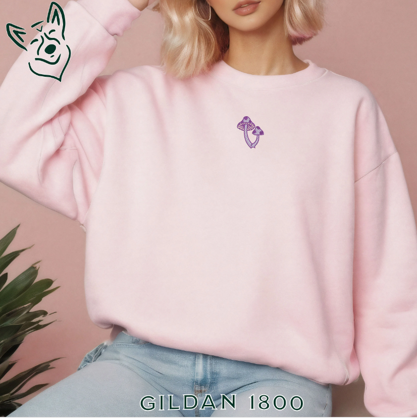 Embroidered Funky Mushroom Sweatshirt