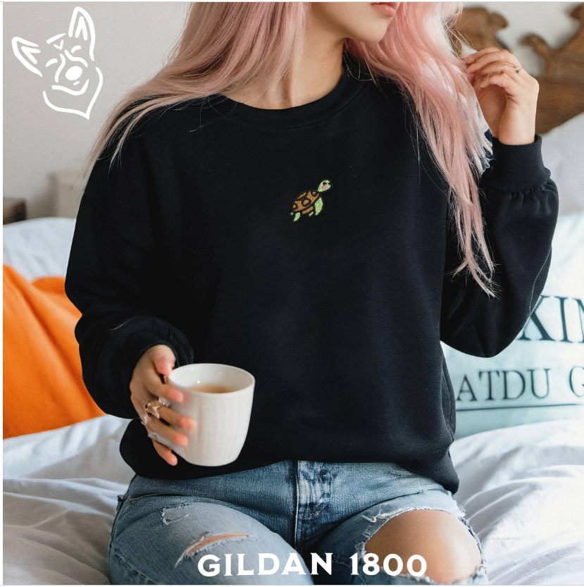 Embroidered Sea Turtle Sweatshirt