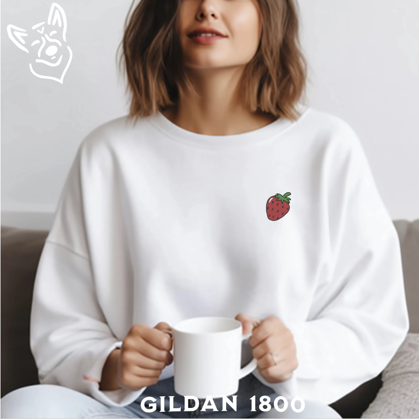 Embroidered Strawberry Sweatshirt